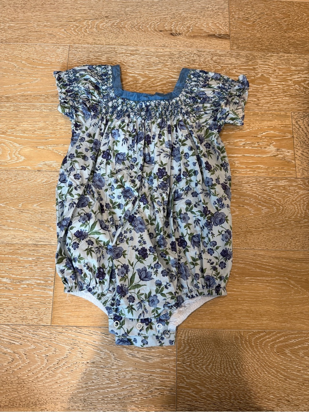 Dondolo Aurelia Bubble Romper in Blue Floral